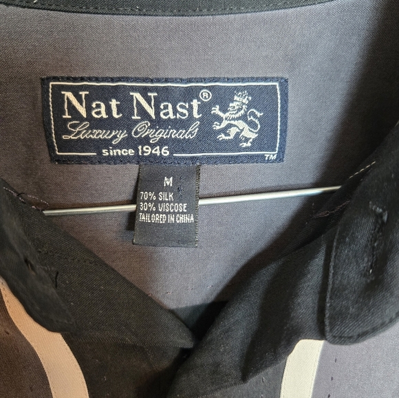 Nan Nast Black and Gray + Brown And Tan Striped Shirts - Picture 3 of 13
